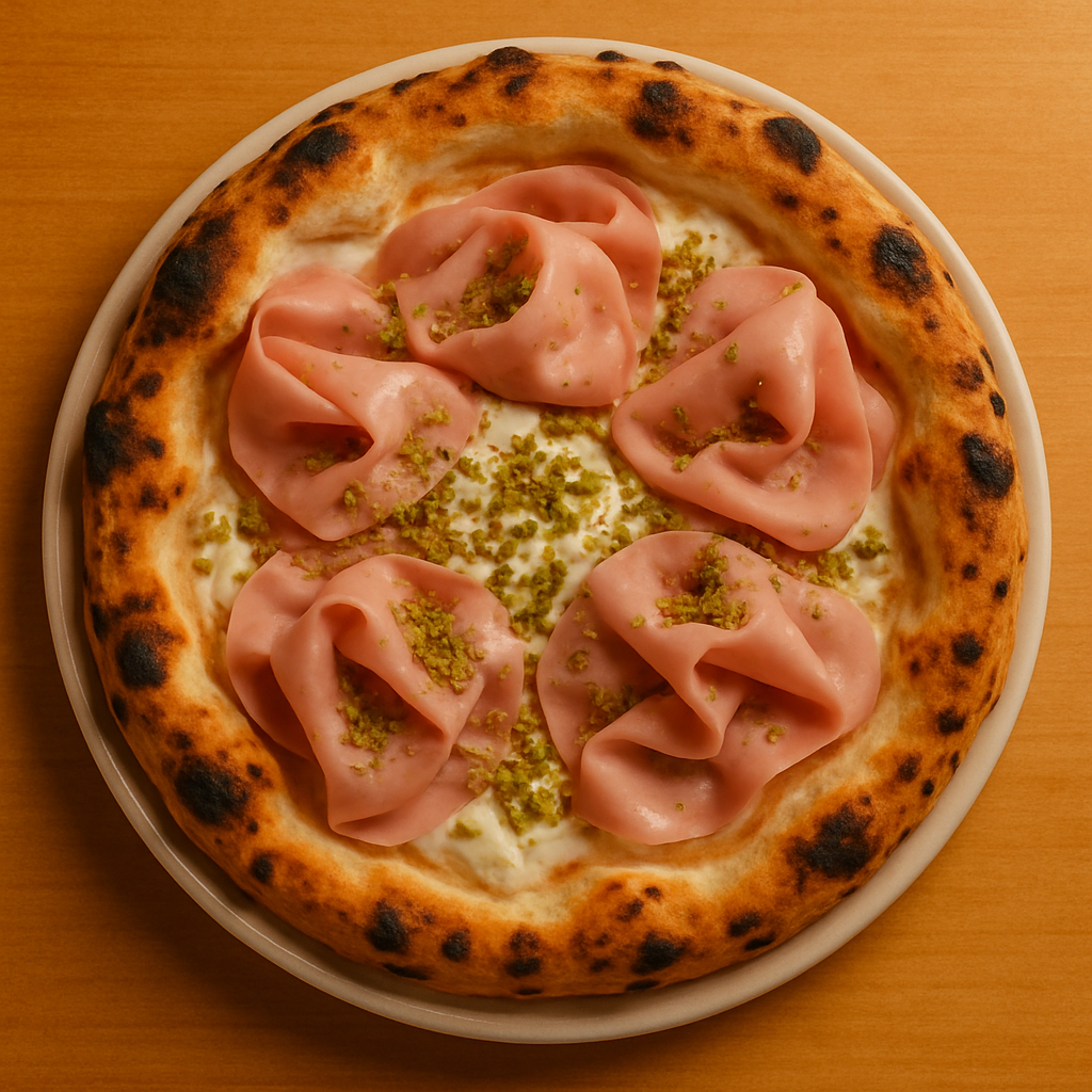 Pizza Mortadella Pistacchio Stracciatella